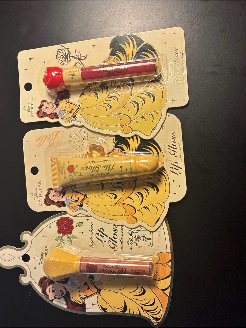 Disney Belle Lip Gloss Trio in Red and Yellow